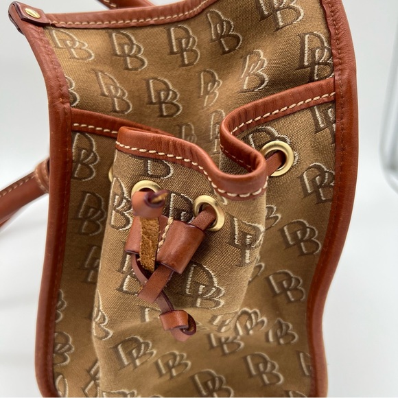 Dooney & Bourke Signature Monogram Canvas and Leather Shoulder Tote Bag - Picture 7 of 13